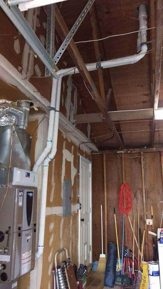 an interior HVAC system & piping