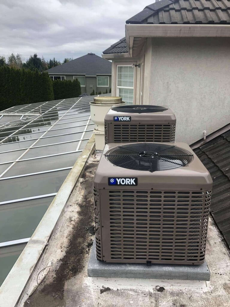 two exterior AC units