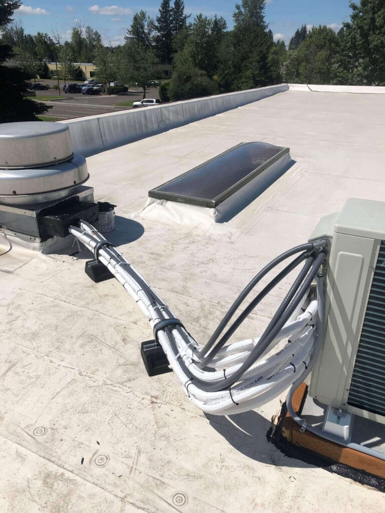 HVAC system on top of building